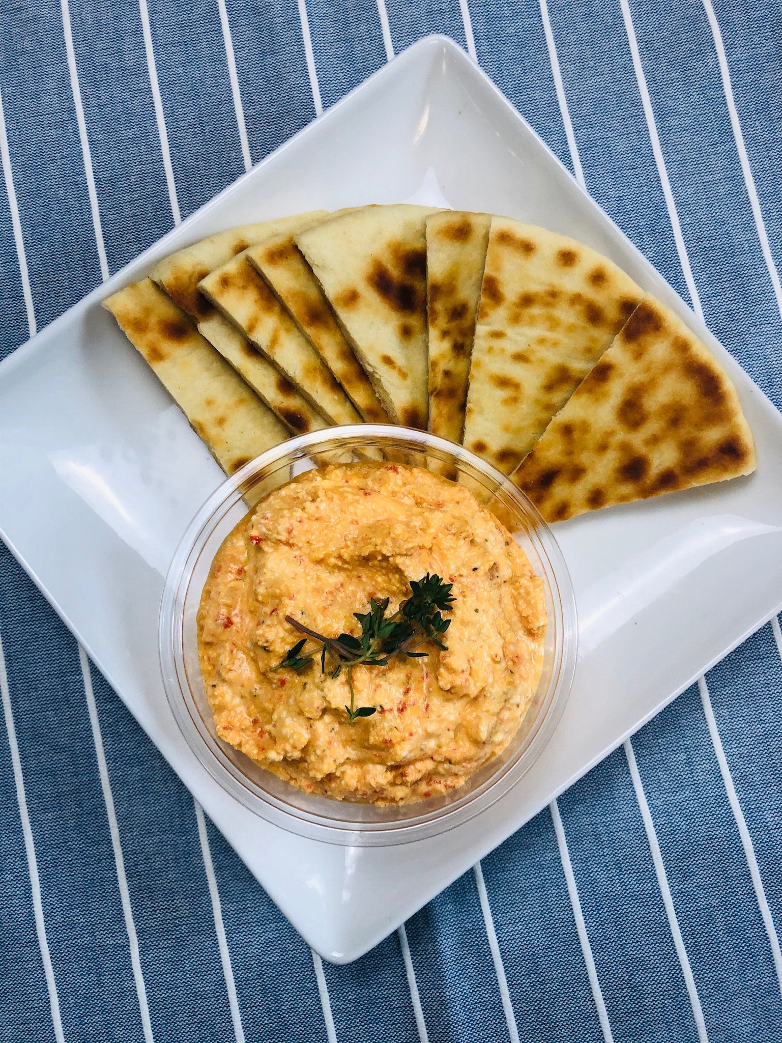 Pita and Roasted Red Pepper Dip