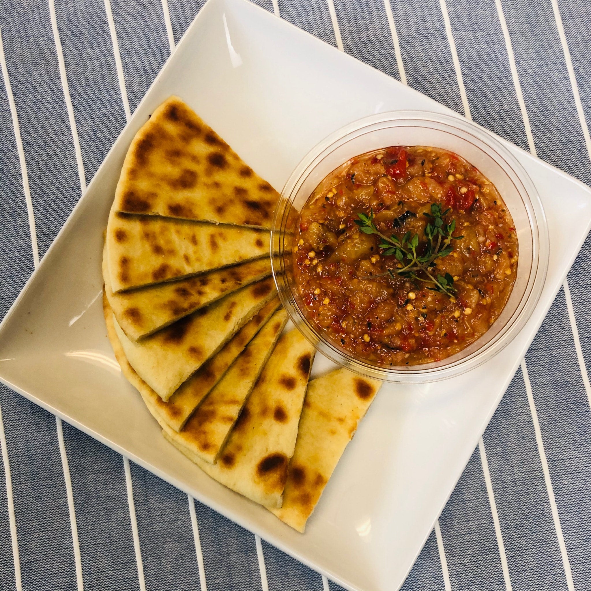 Pita and Roasted Eggplant Dip